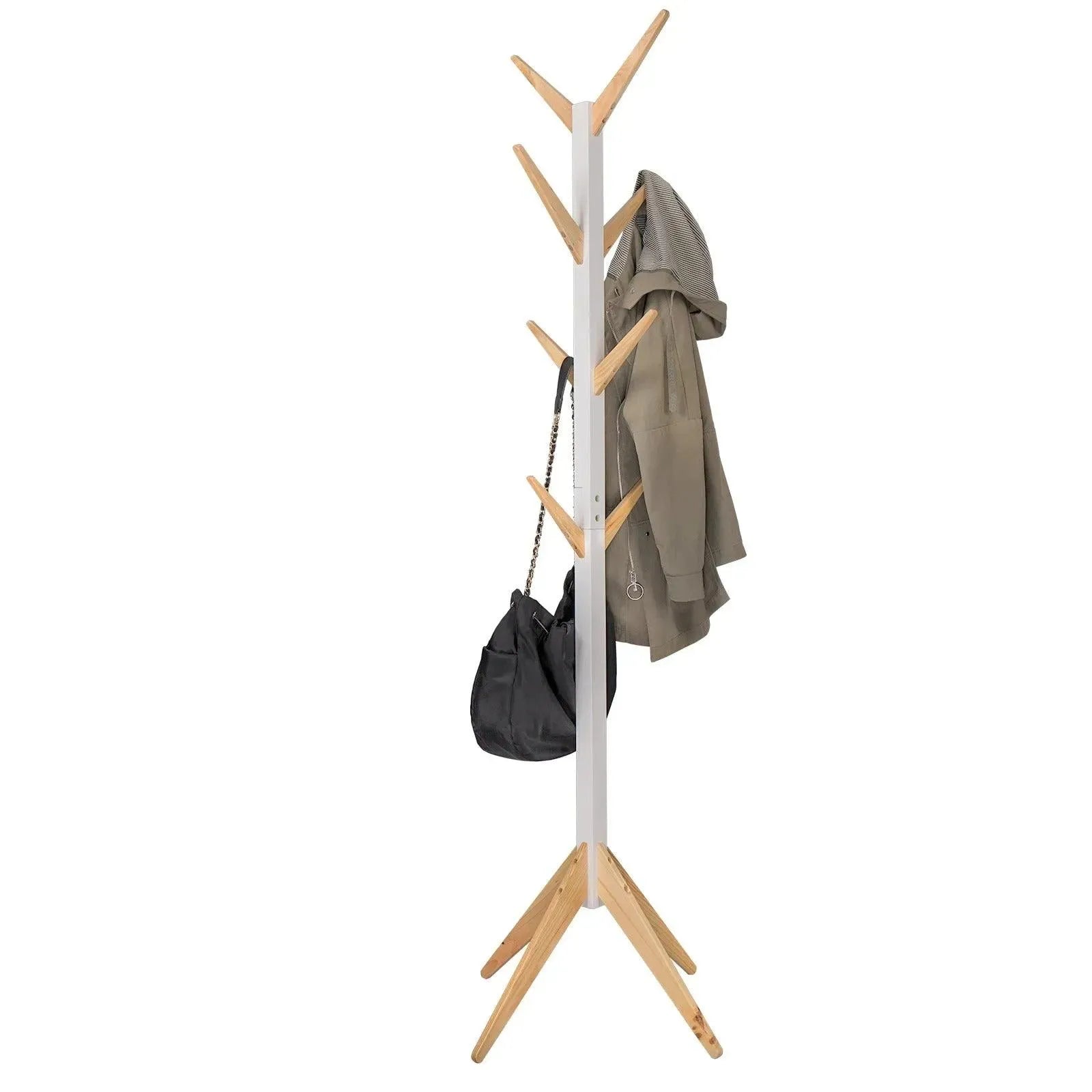 Feronza® Kledingrek 180 cm met 8 Haken - Hoed- en Jasdisplay, Kledingstandaard met Hangrek voor de Slaapkamer - Feronza